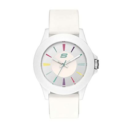 Skechers Women's Rosencrans Midsize Quartz Plastic and Silicone Casual Watch, Color White (Model: SR6080) - Image 2