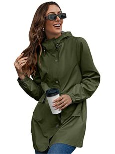 SotRong Winter Warm Jackets for Women Uk Waterproof Long Trench Coat Hooded Raincoat Windproof Outdoor Jacket