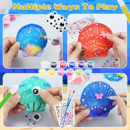 Tailmei Sea Shell Painting Kit for Kids,Art and Craft Kits,DIY Painting Gifts for Girls Boys,DIY Creative Craft Activities Toys for Age 5 6 7 8 9 10 11 12 Year Old Girls Boys 4 Tailmei Sea Shell Painting Kit for Kids,Art and Craft Kits,DIY Painting Gifts for Girls Boys,DIY Creative Craft Activities Toys for Age 5 6 7 8 9 10 11 12 Year Old Girls Boys - Image 4
