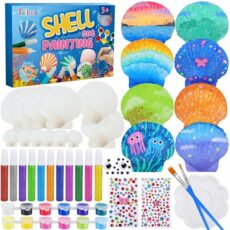 Tailmei Sea Shell Painting Kit for Kids,Art and Craft Kits,DIY Painting Gifts for Girls Boys,DIY Creative Craft Activities Toys for Age 5 6 7 8 9 10 11 12 Year Old Girls Boys