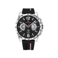 Tommy Hilfiger Analogue Multifunction Quartz Watch for Men with Silicone, Stainless Steel or Leather Bracelet, Day & Date Sub-Dials, 5ATM Water Resistant
