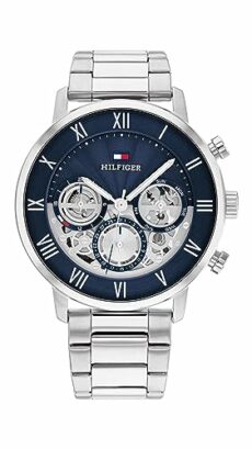 Tommy Hilfiger Analogue Multifunction Quartz Watch for Men with Silver Stainless Steel Bracelet - 1710569