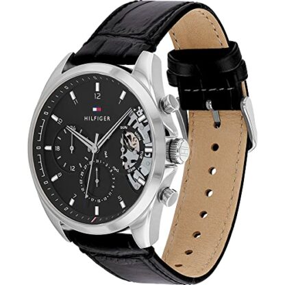 Tommy Hilfiger Analogue Multifunction Quartz Watch for Men with Stainless Steel mesh and Link Bracelet and Leather Strap - Image 3