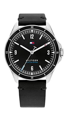 Tommy Hilfiger Analogue Quartz Watch for Men with Black Leather Strap - 1791904