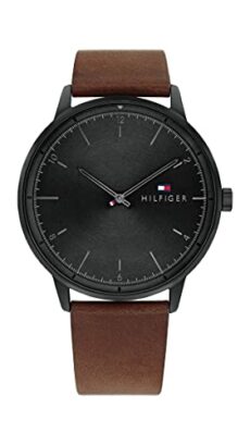 Tommy Hilfiger Analogue Quartz Watch for Men with Brown Leather Strap - 1791876
