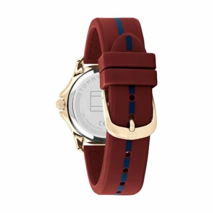 Tommy Hilfiger Analogue Quartz Watch for Women with Burgundy Silicone Bracelet - 1782510 - Image 4