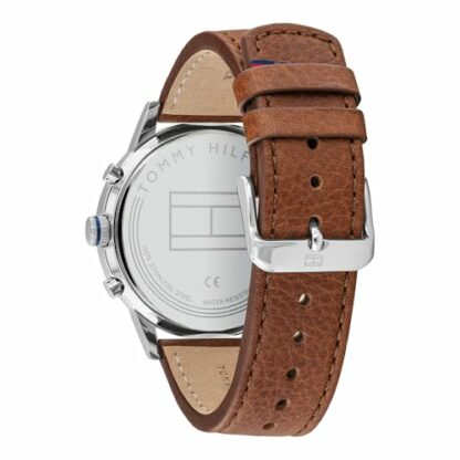 Tommy Hilfiger Men's 44mm Multifunction Quartz Watch - Navy Blue Dial, Light Brown Leather Strap, 3 Sub-Dials, 5ATM Water Resistant - 1791629 - Image 4