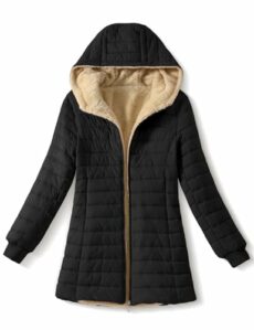 Tuopuda Womens Fleece Jackets Slim Fit Sherpa Lined Jacket Lightweight Quilted Puffer Hooded Jackets Zip Up Long Coat Warm Fall Winter Outwears