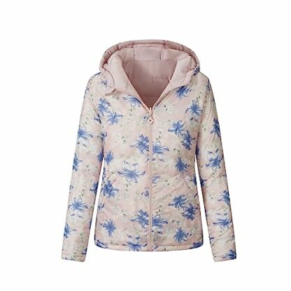 Vibes Ladies Jackets Women Reversible Winter Down jacket Lightweight Packable Jackets for Women Zipper Hooded Jacket with Pockets Women Windproof Waterproof Jacket Coat Ladies UK Size S M L XL - Image 3