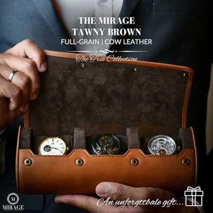 Watch Case for Men - Watch Roll Travel Case - Watch Storage Box Organizer and Display - Mirage Watch Roll Case - Image 3