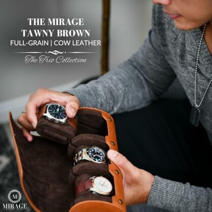 Watch Case for Men - Watch Roll Travel Case - Watch Storage Box Organizer and Display - Mirage Watch Roll Case - Image 4