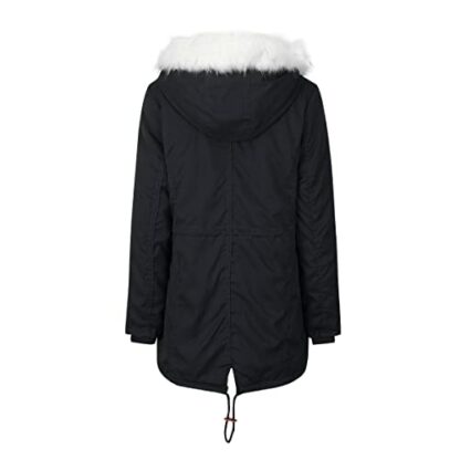 YYNUDA Women Winter Parka Coat Fur Collar Hooded Jacket Warm Windproof Padded Outwear 3 YYNUDA Women Winter Parka Coat Fur Collar Hooded Jacket Warm Windproof Padded Outwear - Image 3