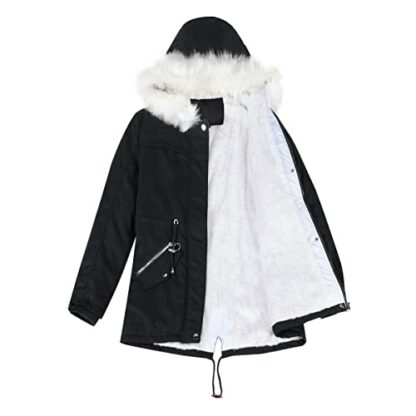 YYNUDA Women Winter Parka Coat Fur Collar Hooded Jacket Warm Windproof Padded Outwear 4 YYNUDA Women Winter Parka Coat Fur Collar Hooded Jacket Warm Windproof Padded Outwear - Image 4