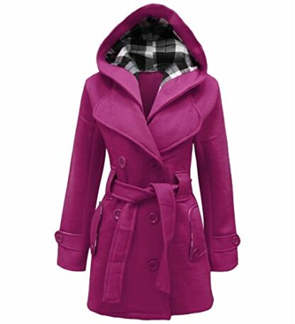 ZAFS Winter Coats Women's Coats Belted Waist Long Sleeve Buttoned Womens Winter Jackets For Women Uk Hooded Long Coat Ladies Coats Ladies Body Warmer For Women 4 ZAFS Winter Coats Women's Coats Belted Waist Long Sleeve Buttoned Womens Winter Jackets For Women Uk Hooded Long Coat Ladies Coats Ladies Body Warmer For Women - Image 4