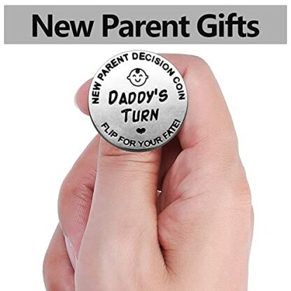huishi Funny Decision Coin for New Parents,Gifts for Mum Dad,Newborn Baby Gifts,Flip Coin Decision,Mother's Day, Baby Shower Gift,Birthday, Anniversary, Stainless Steel (Silver) 4 huishi Funny Decision Coin for New Parents,Gifts for Mum Dad,Newborn Baby Gifts,Flip Coin Decision,Mother's Day, Baby Shower Gift,Birthday, Anniversary, Stainless Steel (Silver) - Image 4