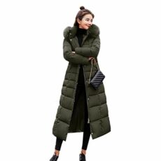 kisshes Women Ladies Long Padded Puffer Coat Winter Warm Cotton Quilted Jacket Parka with Removable Faux Fur Hood