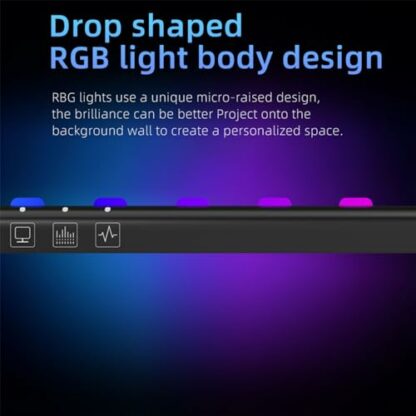 2 in 1 Monitor Light Bar,RGB Computer Monitor Lamp Screen Lamp Monitor Light Bar Dual Light Source Voice Activated Musical Rhythm Eye Caring LED Gaming Lamp Curved Computer Monitor - Image 3