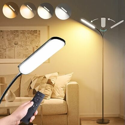 [2023 New] Floor Lamp, 18W 1800LM Super Bright LED Light Lamp with Remote & Works with Smart Plug, Dimmable Timing Eye Caring Reading Light Modern Standing Floor Lamp for Living Room Bedroom Office - Image 2