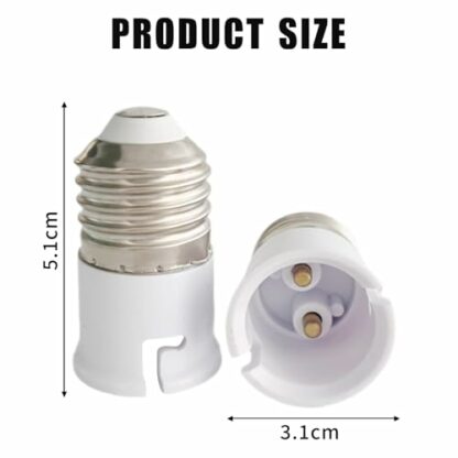 3 Pcs E27 to B22 Adapter, Lamp Socket Adapter Socket Converter, Screw to Bayonet Bulb Socket Adaptor Convertor, E27 to Bayonet Adapte, Ligh Bulb Socket Adapter Screw to Bayonet,Lamp Light Bulbs Holder - Image 3