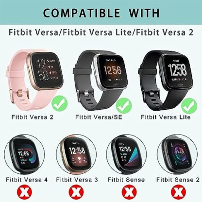 4 Pack Stretchy Bands Compatible with Fitbit Versa/Fitbit Versa Lite/Fitbit Versa 2 Bands Women Men, Adjustable Elastic Soft Loop Nylon Breathable Replacement Straps for Versa Smartwatch Wristband - Image 3