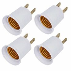 （4PACK） E26/e27 Socket Adapter Converts Outlet to Lamp Socket, 660 Watt, 125 Volt,AC Plug to E26 Two Outlet Light Socket Adapter,White