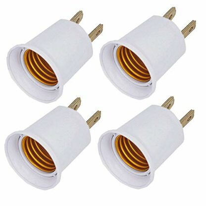 （4PACK） E26/e27 Socket Adapter Converts Outlet to Lamp Socket, 660 Watt, 125 Volt,AC Plug to E26 Two Outlet Light Socket Adapter,White - Image 2