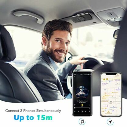 AGPTEK Hands Free Car Phone Kit Bluetooth 5.0 Car Speaker for GPS Music with TF Card Slot, Siri Google Assistant Support, Wireless in Car Visor Speakerphone Kits for Android & iOS Phone 4 AGPTEK Hands Free Car Phone Kit Bluetooth 5.0 Car Speaker for GPS Music with TF Card Slot, Siri Google Assistant Support, Wireless in Car Visor Speakerphone Kits for Android & iOS Phone - Image 4