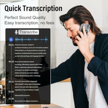 AI Voice Recorder,Transcribe & Summarize with ChatGPT-4o (Supports 108 Languages), Dictaphone with 3000 mAh Magnetic Charging, LED Display, and Noise Reduction—Ideal for Meetings, Interviews 64GB - Image 3