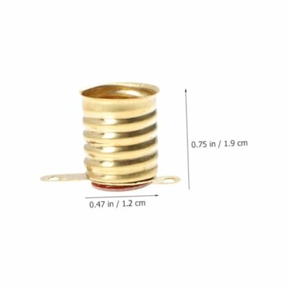 Abaodam 30pcs All Copper Lamp Holder Light Socket LED E10 Lamp Holder Copper Lamp Holder E10 Socket Base Bulb Adapter E10 Copper Screw Lamp Holder Copper E10 Lamp Base LED Lamp Base Golden - Image 3