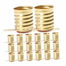 Abaodam 30pcs All Copper Lamp Holder Light Socket LED E10 Lamp Holder Copper Lamp Holder E10 Socket Base Bulb Adapter E10 Copper Screw Lamp Holder Copper E10 Lamp Base LED Lamp Base Golden