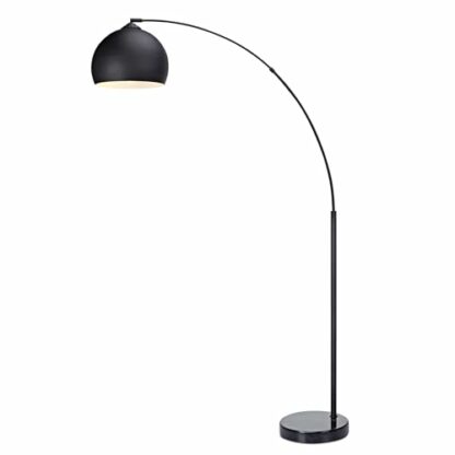 Arquer Arc Floor Lamp with Black Shade and Black Marble Base - Image 2