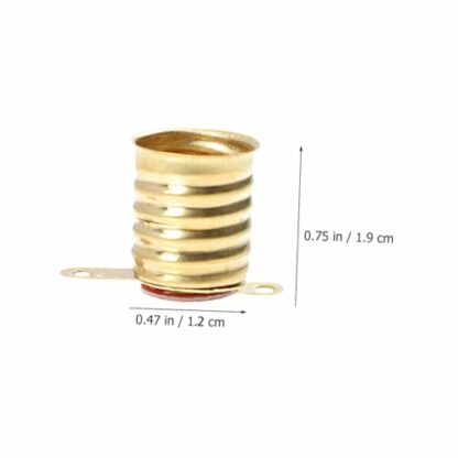 BESTonZON 30pcs All Copper Lamp Holder Light Socket Lamp Base E10 Lamp Holder Base LED Lamp Socket Holder Copper LED Lamp Holder Copper E10 Screw Holder E10 LED Socket Bulb Holder Golden - Image 3
