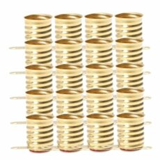 BESTonZON 30pcs All Copper Lamp Holder Light Socket Lamp Base E10 Lamp Holder Base LED Lamp Socket Holder Copper LED Lamp Holder Copper E10 Screw Holder E10 LED Socket Bulb Holder Golden