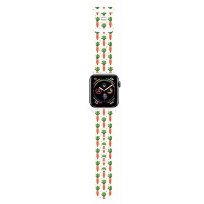 BONICI Smart Watch Band for Apple Watch 38mm 40mm 41mm 42mm 44mm 45mm, Beautiful Elegant Easter Theme Rabbit Bunny Leaves Soft Silicone Rubber Replacement Bands for Apple Watch 7/6/SE/5/4/3/2/1 iWatch - Image 3