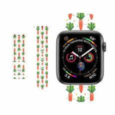 BONICI Smart Watch Band for Apple Watch 38mm 40mm 41mm 42mm 44mm 45mm, Beautiful Elegant Easter Theme Rabbit Bunny Leaves Soft Silicone Rubber Replacement Bands for Apple Watch 7/6/SE/5/4/3/2/1 iWatch