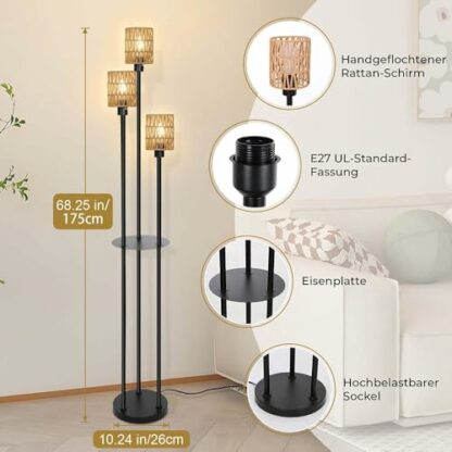 BTTO LED Rattan Floor lamp-UK-New - Image 3