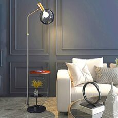 BXGGXBYSW LED Floor Lamp Desk Bedside Table Night Light Lamp with Wireless Charger USB Charging Port Dimmable Office Desk Mobile Phone Holder Adjustable Touch Control Eye-Decorate Remote Control