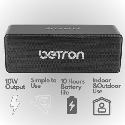 Betron Bluetooth Speaker, Portable, Wireless Connection, Dual Driver, with Microphone, 10W, for Travel Indoor and Outdoor, (D51) 3 Betron Bluetooth Speaker, Portable, Wireless Connection, Dual Driver, with Microphone, 10W, for Travel Indoor and Outdoor, (D51) - Image 3