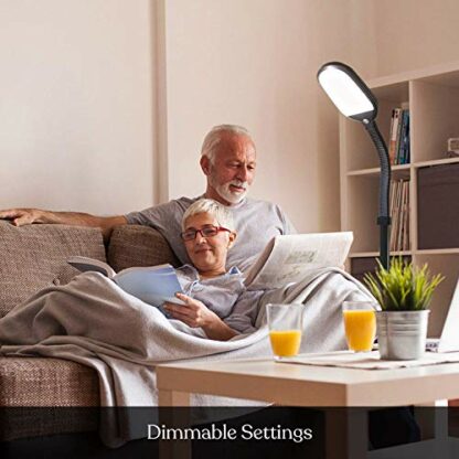 Brightech Regent - LED Reading, Craft & Task Floor Lamp - Free Standing Modern Pole Light with Adjustable Gooseneck - Tall, Bright Office Light Goes Over Desk or Lash Bed - Antique Brass/Gold 3 Brightech Regent - LED Reading, Craft & Task Floor Lamp - Free Standing Modern Pole Light with Adjustable Gooseneck - Tall, Bright Office Light Goes Over Desk or Lash Bed - Antique Brass/Gold - Image 3