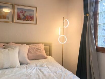 Brightech Saturn LED Tree Floor Lamp - Unique Design Matches Modern and Contemporary Decor - 3 Light Standing Pole Lamp- Tall Light for Living Room, Bedroom, and Office - Gold/Brass - Image 4