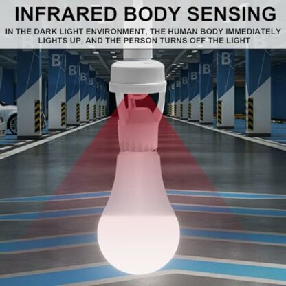 CPAOWEHF E27 LED Bulb Base With 360 Motion Sensoring Indoor E27 Motion Sensoring Lamp Socket Simple To Use For Hallways & Garages - Image 3