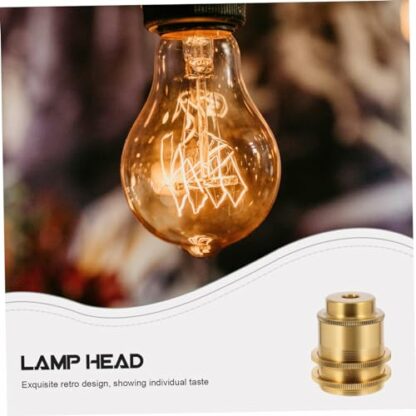 Cabilock Aluminum Lamp Holder Outdoor Light Socket Lamp Part Ceiling Light Socket Light Base Lamp Re Kit E Lamp Socket Adapter Ceiling Lamp Socket E Socket Light Bulb Plug Golden 4 Cabilock Aluminum Lamp Holder Outdoor Light Socket Lamp Part Ceiling Light Socket Light Base Lamp Re Kit E Lamp Socket Adapter Ceiling Lamp Socket E Socket Light Bulb Plug Golden - Image 4