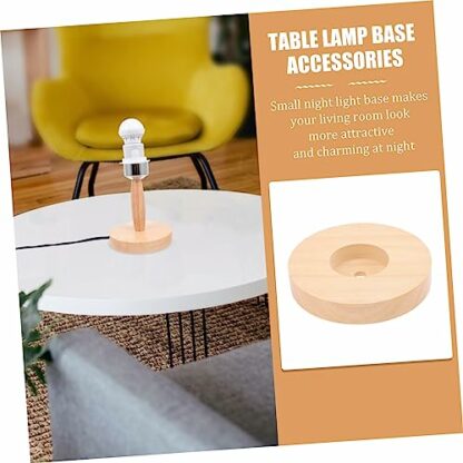 Cabilock Wooden Lamp Holder Light Bulb Holder Table Lamp Base Round Lamp Base LED Base Lamp Supplies Globe Table Lamp Light Bulb Base Table Lamp Accessory Circular Lamp Base Khaki 3 Cabilock Wooden Lamp Holder Light Bulb Holder Table Lamp Base Round Lamp Base LED Base Lamp Supplies Globe Table Lamp Light Bulb Base Table Lamp Accessory Circular Lamp Base Khaki - Image 3