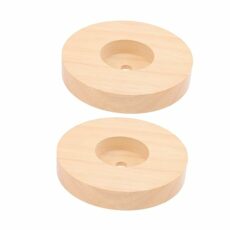 Cabilock Wooden Lamp Holder Light Bulb Holder Table Lamp Base Round Lamp Base LED Base Lamp Supplies Globe Table Lamp Light Bulb Base Table Lamp Accessory Circular Lamp Base Khaki