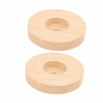 Cabilock Wooden Lamp Holder Light Bulb Holder Table Lamp Base Round Lamp Base LED Base Lamp Supplies Globe Table Lamp Light Bulb Base Table Lamp Accessory Circular Lamp Base Khaki 2 Cabilock Wooden Lamp Holder Light Bulb Holder Table Lamp Base Round Lamp Base LED Base Lamp Supplies Globe Table Lamp Light Bulb Base Table Lamp Accessory Circular Lamp Base Khaki - Image 2