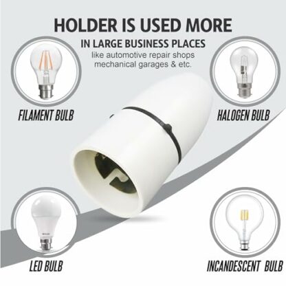 Ceiling Lamp Holder Bayonet Cap Ceiling Lamp T2 Terminal Light Pendant Un-Switched Socket White Fitting Holder High Temperature Resistance Ideal For Bathroom Bedroom Kitchen - Image 3