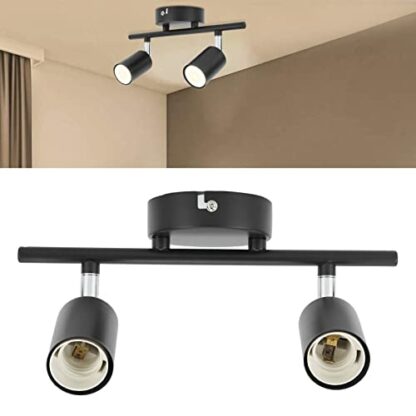 Ceiling Track Light Holder, Simple and Elegant Appearance Ceiling Track Lampholder Flexible Rotation Ceiling Light Holder Flush Mount for E27 Bulb LED Bulbs - Image 3