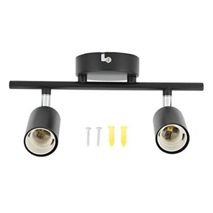 Ceiling Track Light Holder, Simple and Elegant Appearance Ceiling Track Lampholder Flexible Rotation Ceiling Light Holder Flush Mount for E27 Bulb LED Bulbs - Image 2