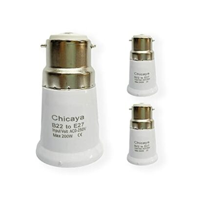 Chicaya B22 to E27 Converter,Bayonet to Screw Base Adapter,Light Bulb Socket Converter,3 Pack 2 Chicaya B22 to E27 Converter,Bayonet to Screw Base Adapter,Light Bulb Socket Converter,3 Pack - Image 2