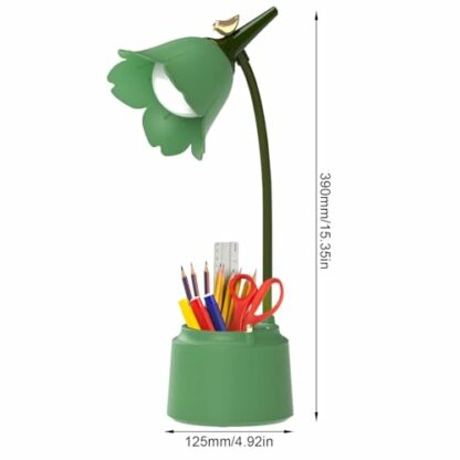 Children's Desk Lamp, 3 Colour Temperatures, Dimmable LED Table Lamp with Pen Holder, Touch Sensor & Flexible Arm, USB Rechargeable Desk Lamp, Bedside Lamp for Reading, Learning (Green) 3 Children's Desk Lamp, 3 Colour Temperatures, Dimmable LED Table Lamp with Pen Holder, Touch Sensor & Flexible Arm, USB Rechargeable Desk Lamp, Bedside Lamp for Reading, Learning (Green) - Image 3